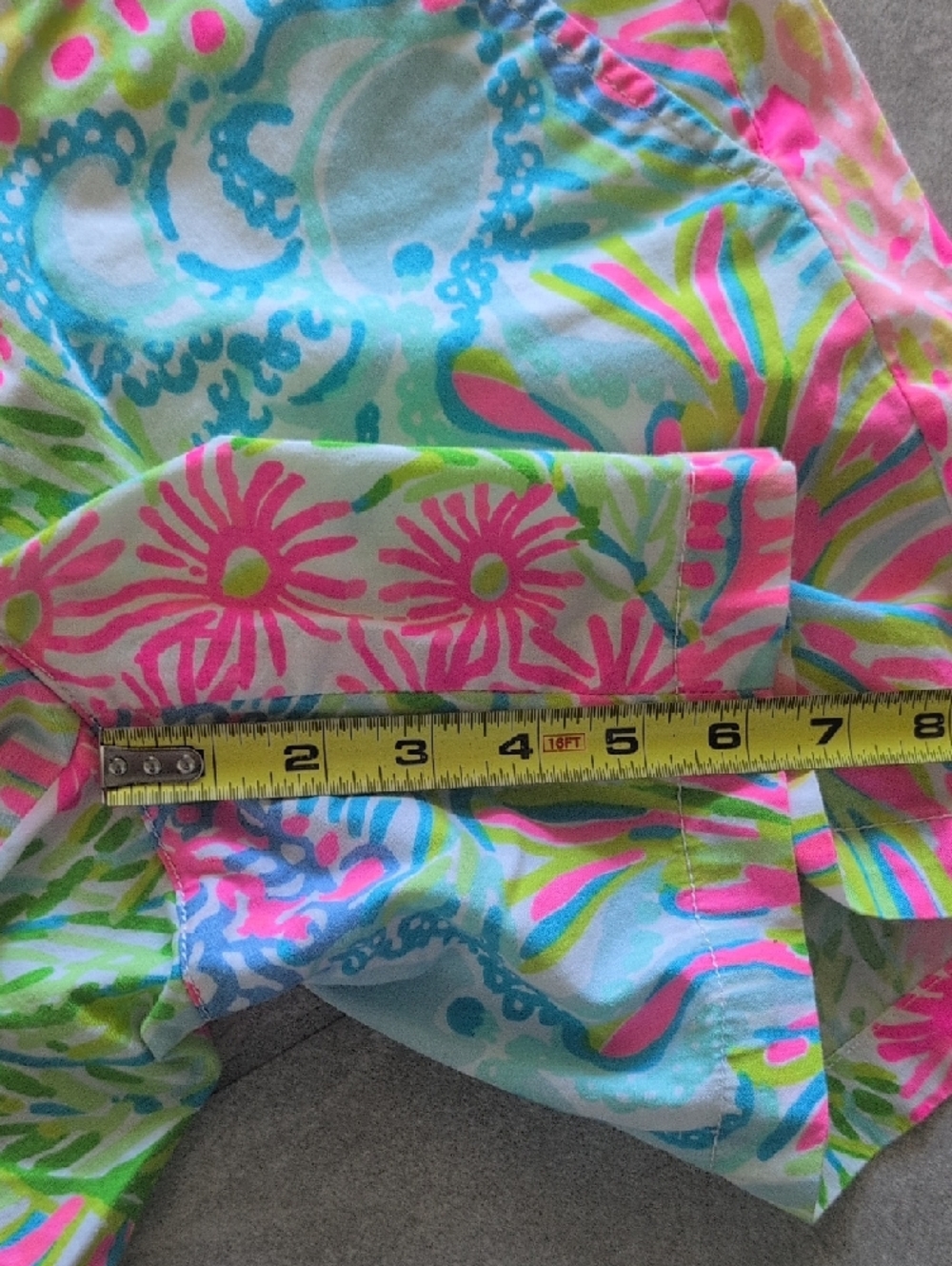 Lilly Pulitzer Tropical Floral Bermuda Shorts - Pink, Green & Blue - Picture 3 of 6